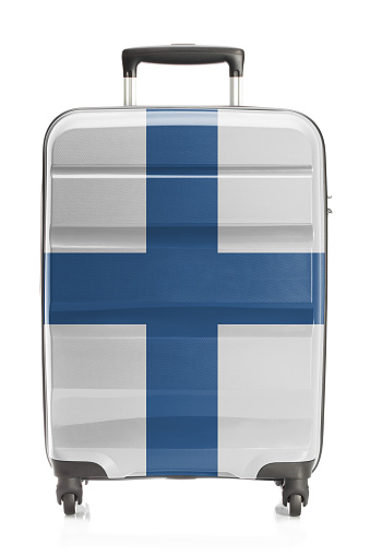 Suitcase painted into national flag series - Finland