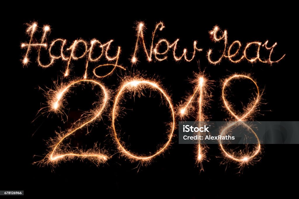 Feliz Año Nuevo de 2018 - Foto de stock de 2018 libre de derechos