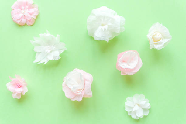 istock color paper flower on green background 678128990