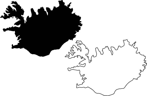 illustrazioni stock, clip art, cartoni animati e icone di tendenza di vettore mappa islanda - islande