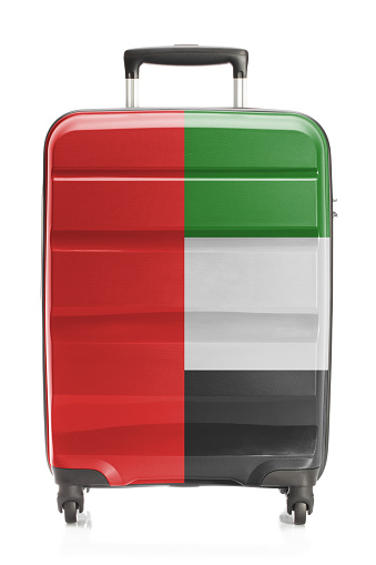 Suitcase painted into national flag series - United Arab Emirates
