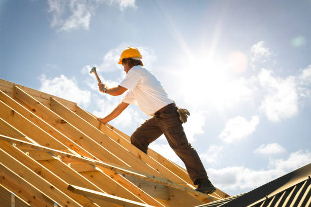 кровельщик плотник работает на крыше - carpenter construction residential structure construction worker стоковые фото и изображения