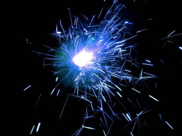 istock Bright sparklers on black background closeup 678134220