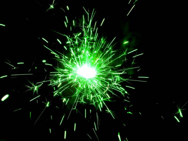 istock Bright sparklers on black background closeup 678134292