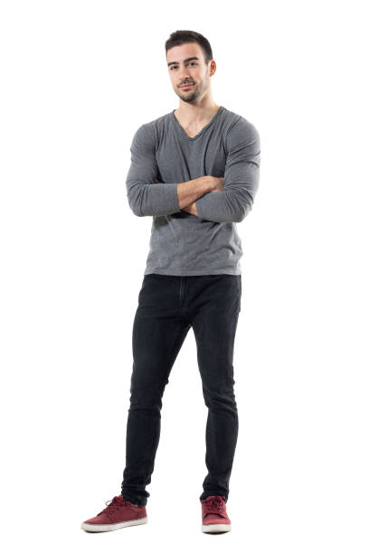 istock Successful young handsome casual man with crossed arms smiling. 678146842