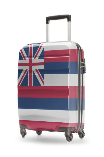 istock Suitcase with US state flag on it - Hawaii 678151446