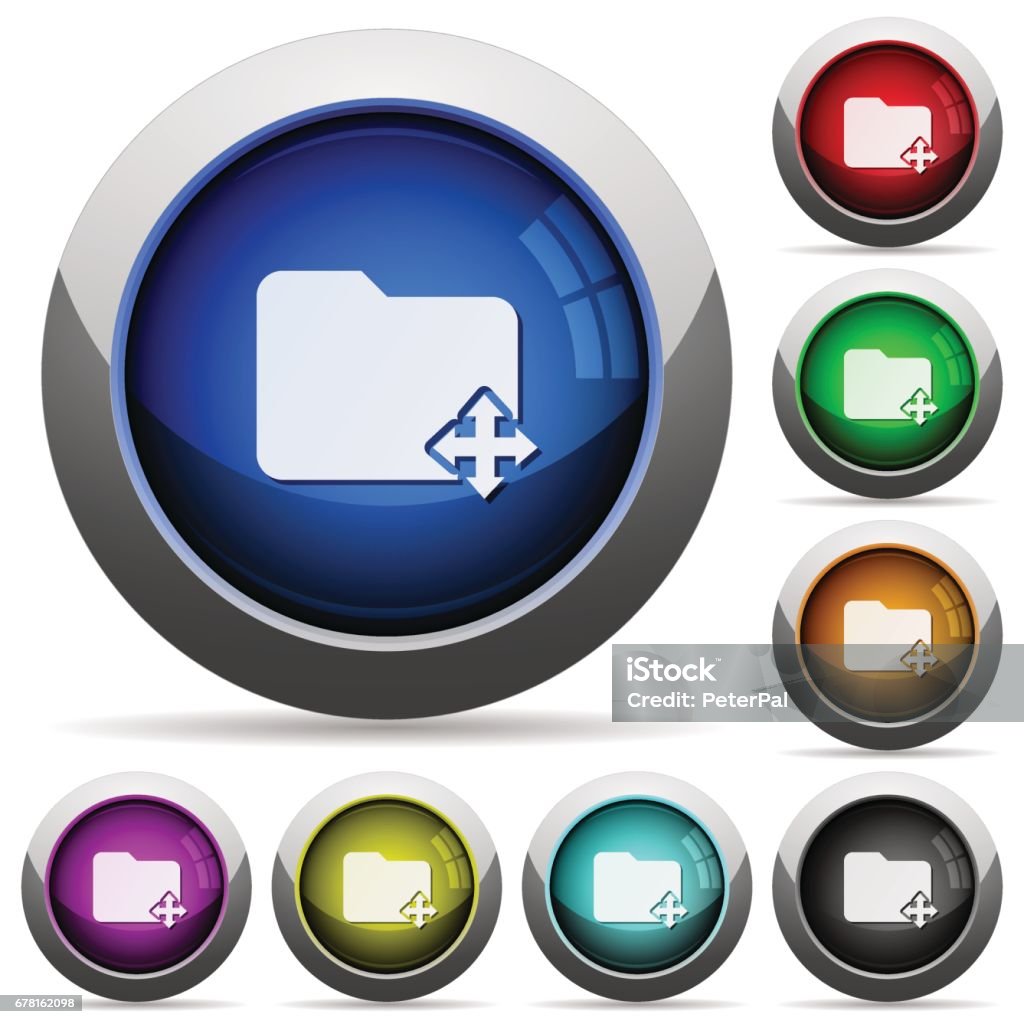 Transfer Button Folder Move Folder Button Set Stock Illustration - Download Image Now ...