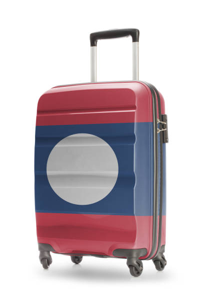 istock Suitcase with national flag on it - Laos 678176960