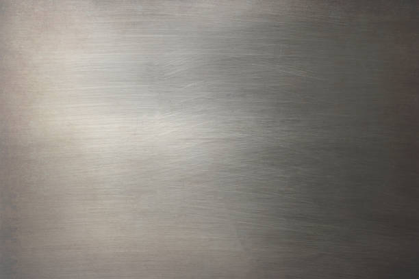 istock Old dirty brushed steel plate background texture horizontal 678184704