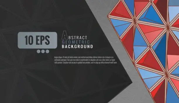 Vector illustration of Abstract colorful triangular on black and gray color BG