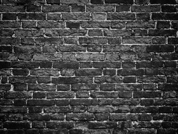 istock texture of a black brick wall, dark background for design 678223202