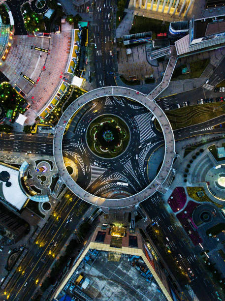 istock Shanghai night aerial view 678243222