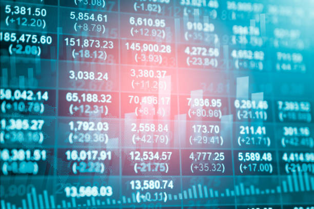 istock Stock data indicator analysis on financial market trade chart 678256822