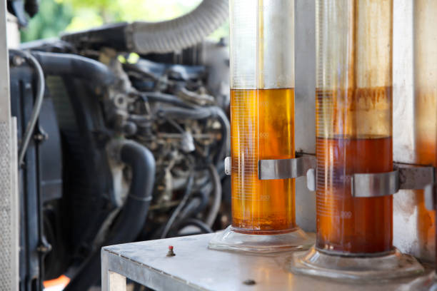 ölpalme biokraftstoff biodiesel in tuben. - biodiesel stock-fotos und bilder
