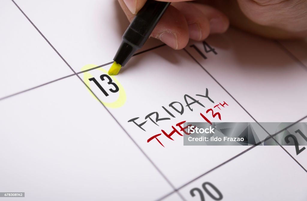 Friday the 13th Friday the 13th agenda day Friday the 13th Stock Photo