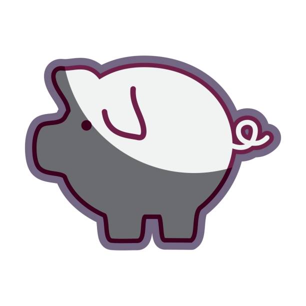 ilustrações de stock, clip art, desenhos animados e ícones de pig icon save money currency - piggy bank savings coin bank investment