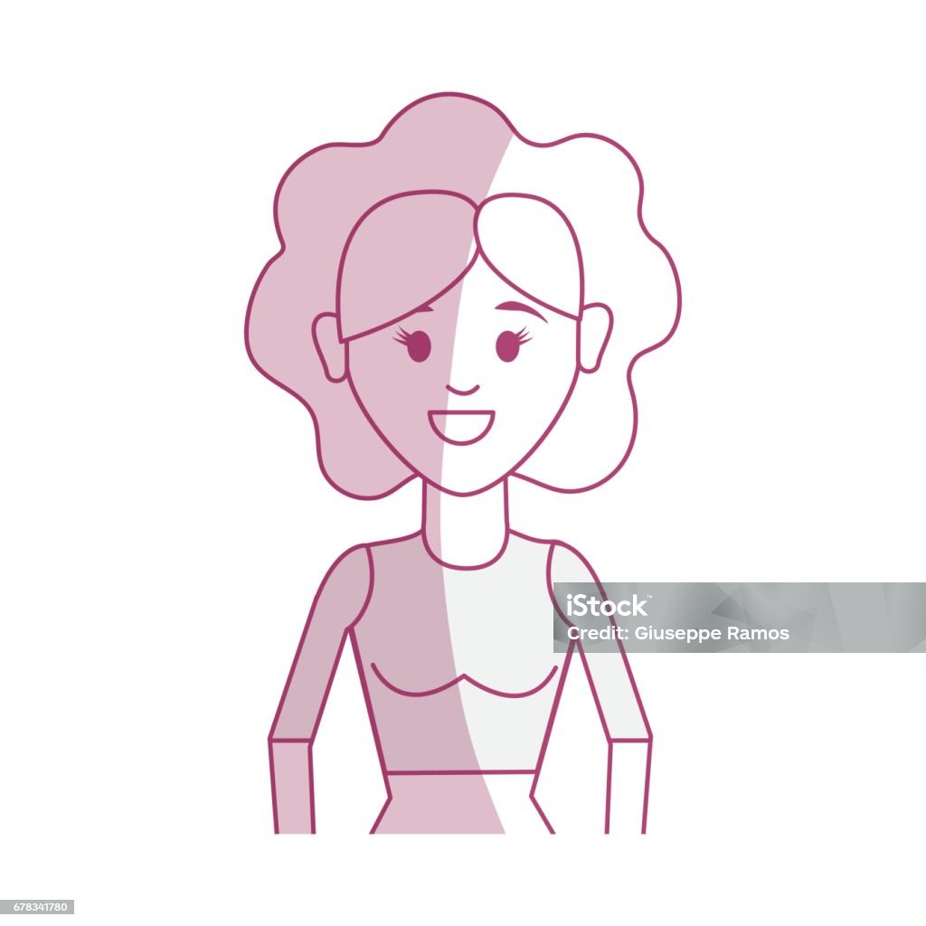 Silhouette Woman With Hairstyle And Elegant Blouse Stock Illustration ...