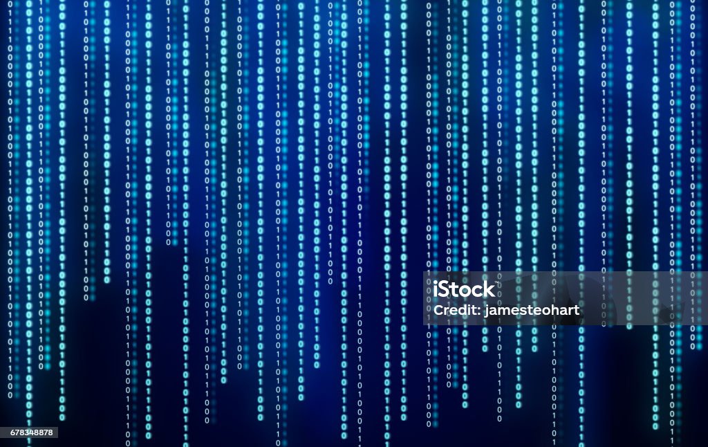 Abstract Software Developer Programming Binary Computer Code Blue Color ...