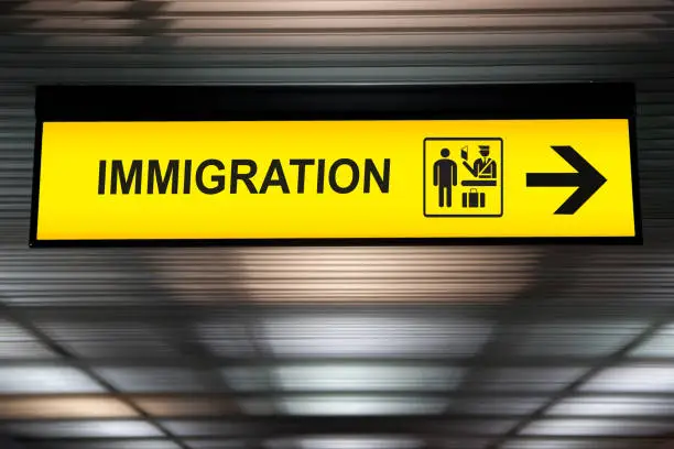 Photo of Airport immigration and customs sign