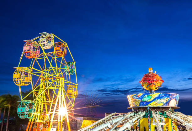 ferris wheel and gravity maching in movable amusement park