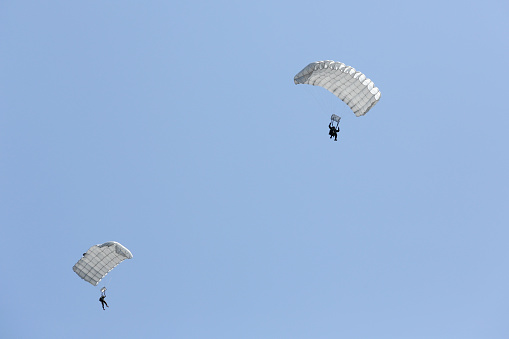 Parachute soldiers in the sky, Japan Self Defense Forces