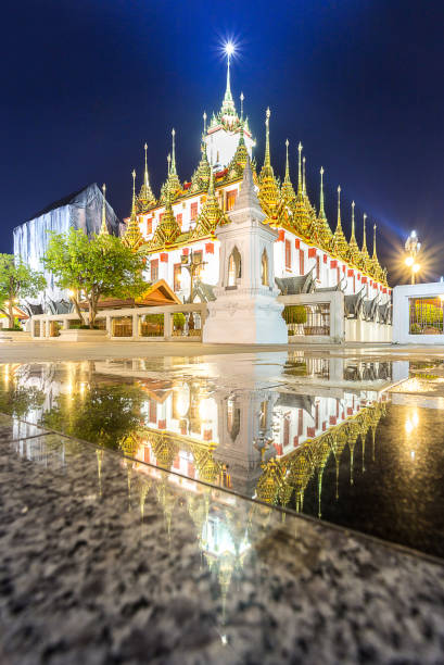 istock Wat Ratchanadda, Loha Prasat, in sunset time where is the famous 678387144