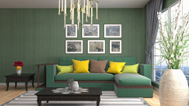 istock Interior living room. 3d illustration 678405456