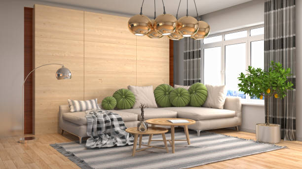 istock Interior living room. 3d illustration 678405578