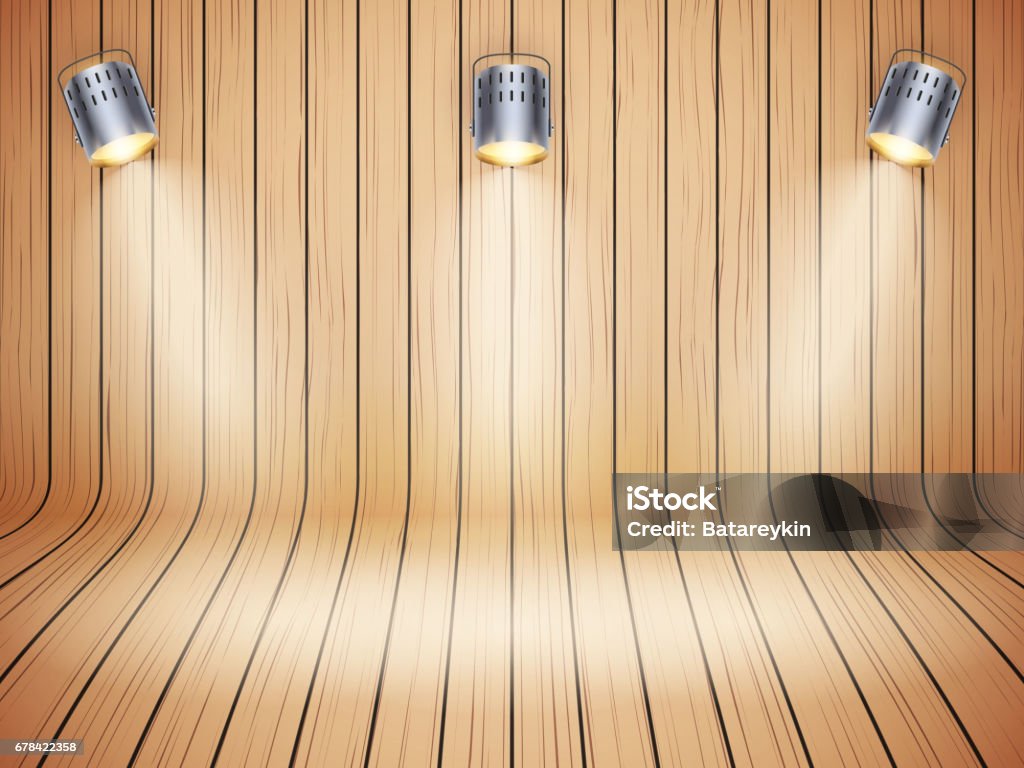 Nền Gỗ Cong Với Đèn Chiếu Sáng Hình minh họa Sẵn có - Tải xuống ...