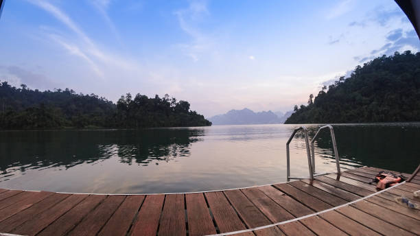 istock Beautiful sky during dusk in Ratchaprapha Dam 678438386