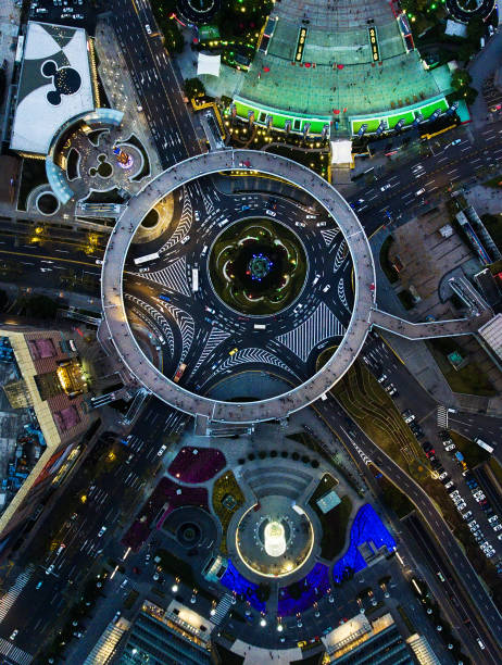 istock Shanghai night aerial view 678444222