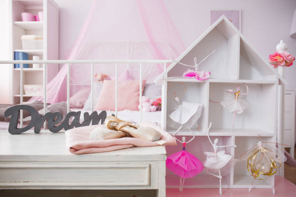 istock Room interior with dollhouse 678462898