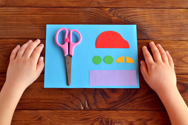 istock Child does a greeting card father's day 678463770