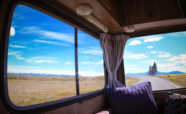 istock View from motor home window on the road 678480472