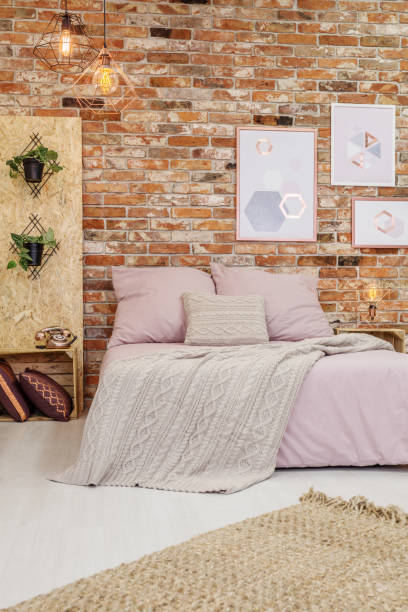 istock Big bed in bedroom 678485774