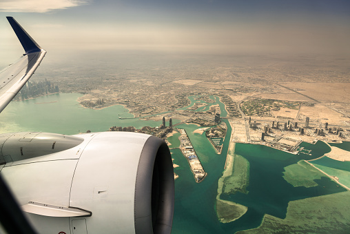 aerial view of doha in qatar