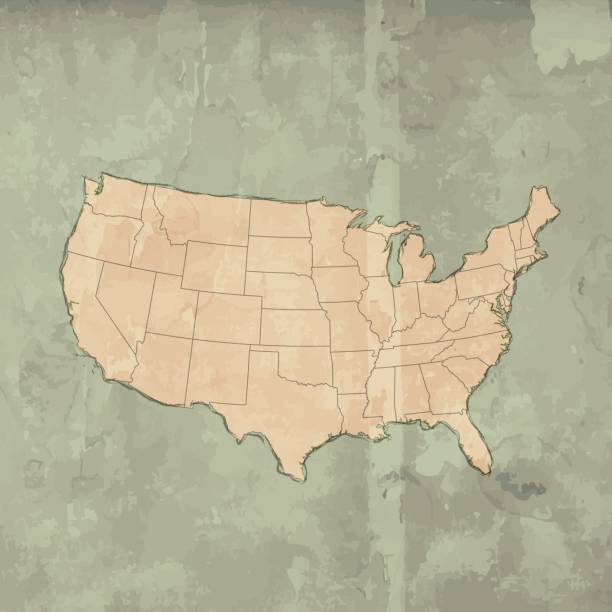 istock USA bright retro grunge map on wooden background 678502382