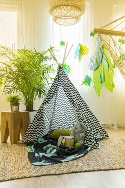 istock Kids room with tent 678502566