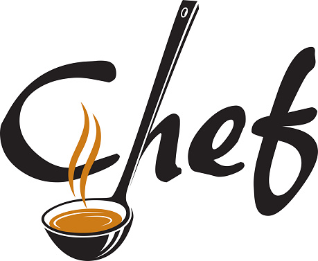 lettering chef with ladle