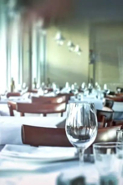 Fine table setting in a restaurant