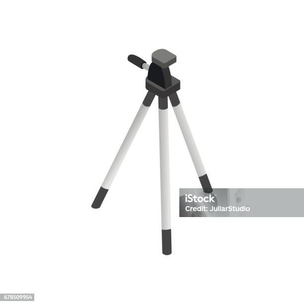 Tripod Icon Isometric 3d Style Stock Illustration - Download Image Now - Black Color, Camera - Photographic Equipment, Computer Graphic