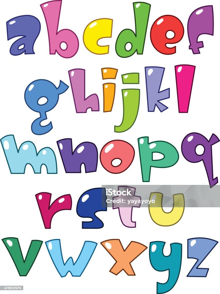 Cartoon small alphabet Alphabet stock vector