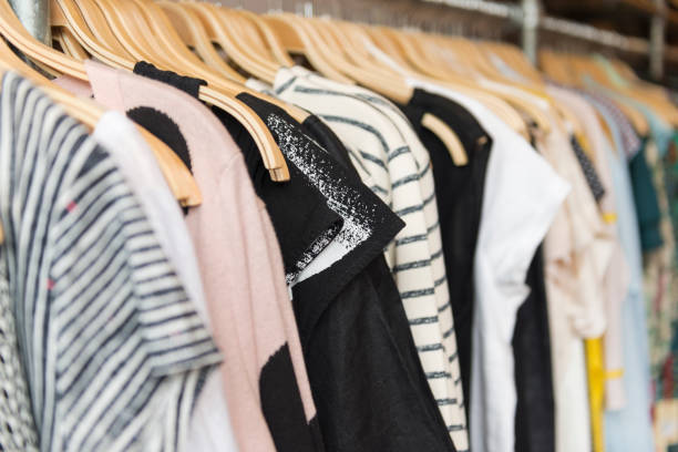istock Dresses on hangers in a row 678513266