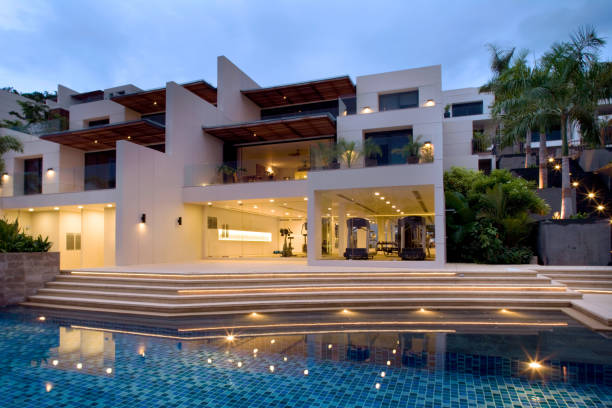 istock Luxury Island Villa Home With Swimming Pool At Sunset 678513792