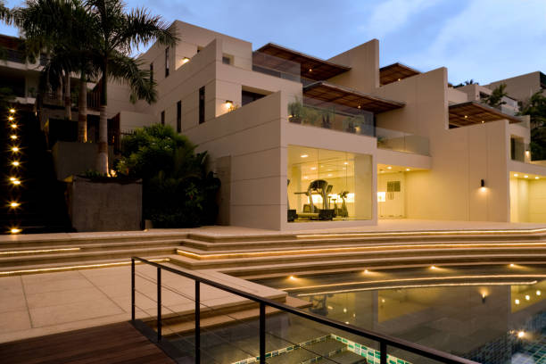 istock Luxury Island Villa Home With Swimming Pool At Sunset 678513802