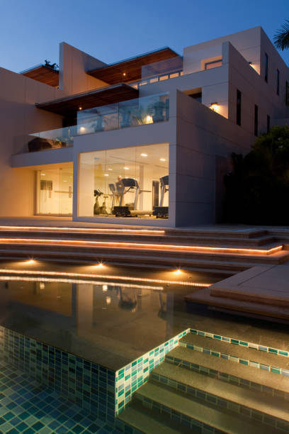 istock Luxury Island Villa Home With Swimming Pool At Sunset 678513814