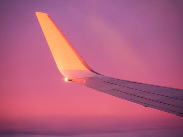 istock Wing aircraft in the sunset 678514114