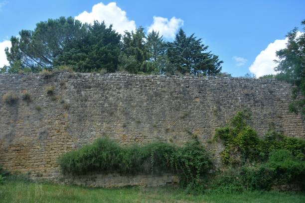 istock Old covered stone wall in  Volterra, Italy 678519714