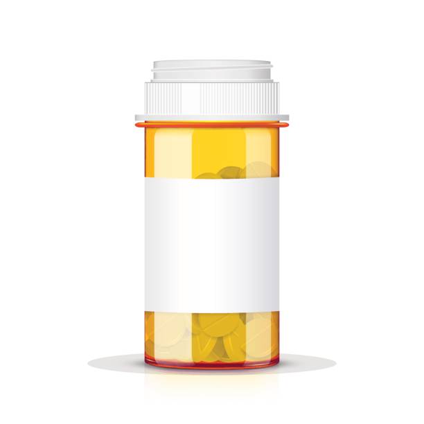medikamente pillen in der flasche pillen - capsule vitamin pill white background healthcare and medicine stock-grafiken, -clipart, -cartoons und -symbole