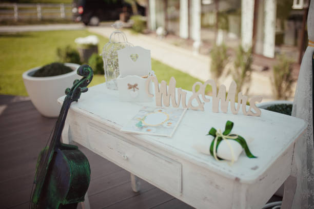 istock Closeup shot of the wedding decoration elements  at daylight 678536746